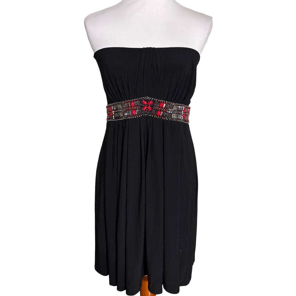 White House Black Market Strapless Dress Embellished Waist